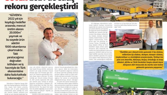 GÜVEN 2021'de Satış Rekoru Gerçekleştirdi